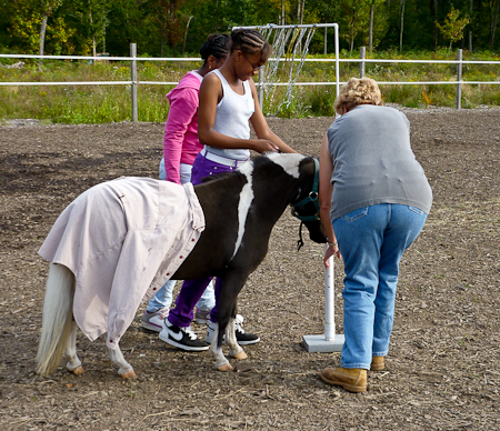 Time to take jacket off Princess and put on pole