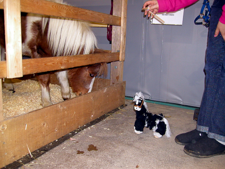 Equine Affaire booth 2005 - meeting toy horse